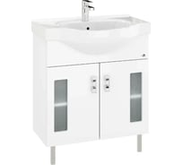 Тумба с раковиной Onika Кристалл 70 напольная, белая 107024