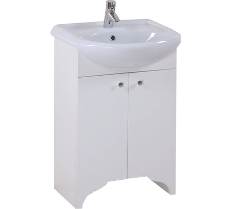 Тумба с раковиной Onika Омега 50 напольная, белая 105015