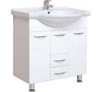 Тумба с раковиной Onika Моника 75 напольная, белая 107501