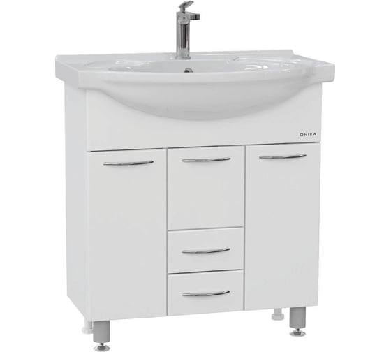 Тумба с раковиной Onika Моника 75 напольная, белая 107501 1
