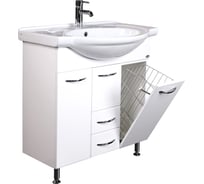 Тумба с раковиной Onika Моника 75 напольная, белая, с корзиной 107502