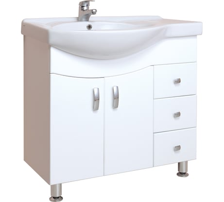 Тумба Onika Эльбрус 82 напольная белая крыло справа 108202