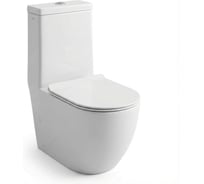 Унитаз-моноблок безободковый WAVE ZEN Tornado3.0, гор,ниж,2-кн.арм,сид.дюро,м/л,быстр,БЕЛЫЙ глянец 557062