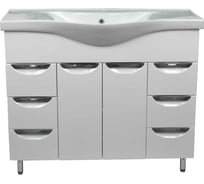 Комплект Loranto: Тумба Стиль-100/6 1000х840х450, с раковиной Basic 100 7100 CS00070807