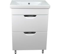 Комплект Loranto: Напольная тумба Стиль-60/2Н Соло 600х880х480, с раковиной Sava 60 2060 CS00071385