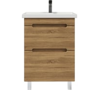 Тумба с раковиной RUVANN AQVI 60 + Фест 60 в ванную напольная Голд крафт Т.AQVI-GK.П-60Н-KIT-FES