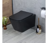 Унитаз подвесной безободковый MELANA MLN- матовый черный 310304MB