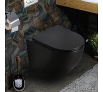 Унитаз подвесной безободковый MELANA MLN- матовый черный 310303MB