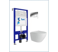 Комплект Готовое решение: Инсталляция Teymi Aina 52 + клавиша смыва Aina хром + унитаз Lina Pro F00781 ЦБ-00272591
