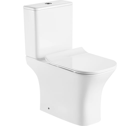 Безободковый унитаз-компакт Azario Fretta Square с крышкой микролифт AZ-1215A 00074736