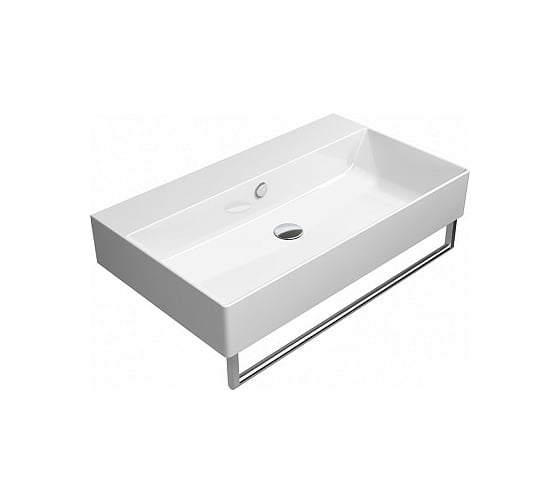 Раковина GSI KUBE X с переливом, белый 9422111