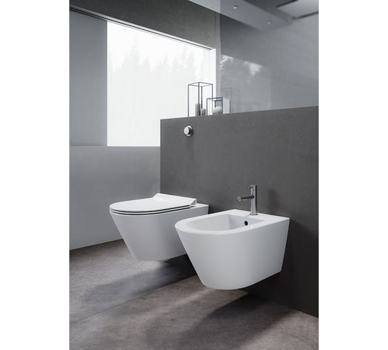 Подвесной унитаз GSI KUBE X 55/F с системой смыва Swirlflush, без крепежа, белый 941511
