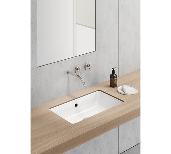 Раковина под столешницу GSI KUBE X с переливом, 60x37, белый 895311