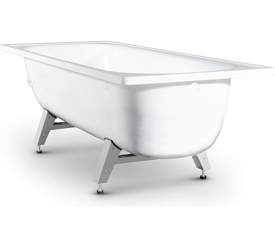 Стальная ванна ВИЗ ANTIKA 170x70x40 см, с опорной подставкой, с рантом, белая орхидея A-70001