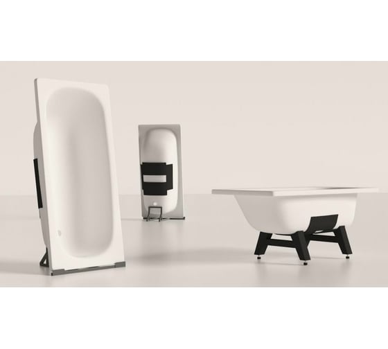 Стальная ванна ВИЗ TEVRO 150x70x40 см, с опорной подставкой, без ранта, белый лотос Т-52902