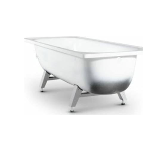 Стальная ванна ВИЗ ANTIKA 150x70x40 см, с опорной подставкой, с рантом, белая орхидея A-50001