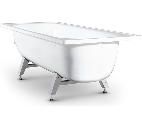 Стальная ванна ВИЗ ANTIKA 120x70x40 см, с опорной подставкой, с рантом, белая орхидея А-20001