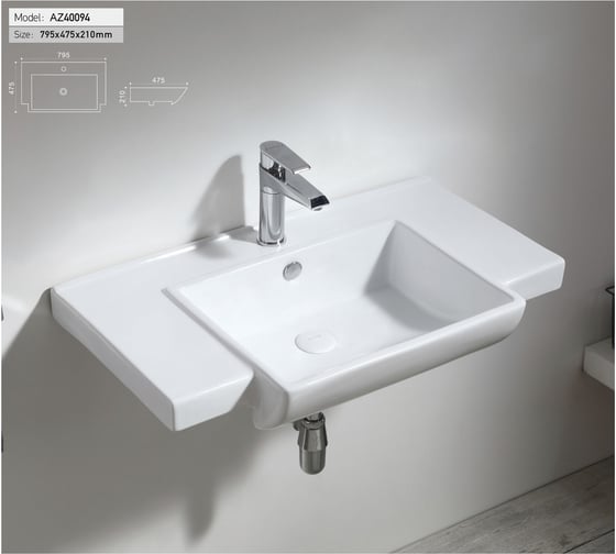 Раковина Azario 79.5х47.5х21 AZ-40094