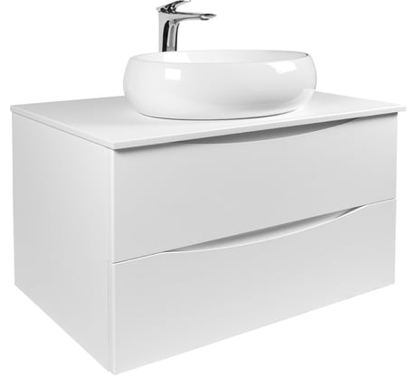 Тумба c раковиной подвесная с белой столешницей BOND T05805-S58490