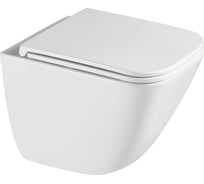 Унитаз ABBER Rechteck подвесной белый, безободковый, смыв торнадо, с закрытым дном AC1220TC