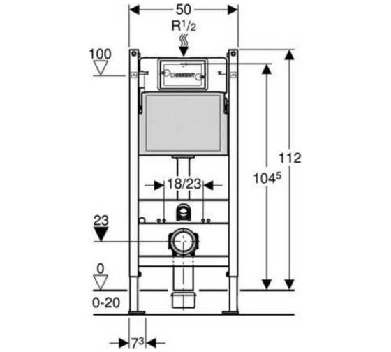 Монтажный элемент для подвесного унитаза Geberit Duofix Basic Delta 20 00000046336 111.154.11.1