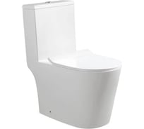 Напольный унитаз моноблок Santi Line безободковый, система смыва Tornado (сиденье микролифт) SL-5045