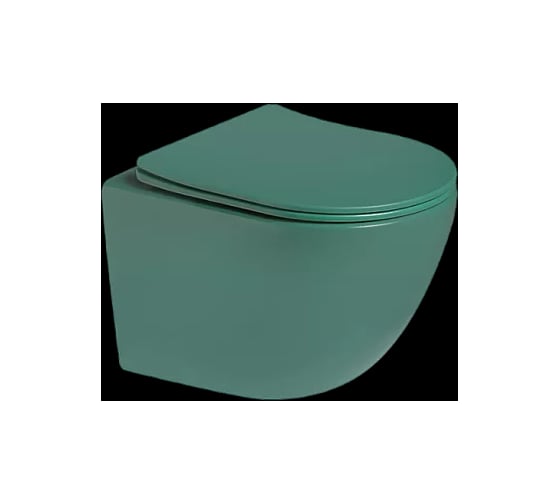 Унитаз подвесной безободковый Santi Line система смыва Tornado (зелёный матовый) SL-5005T-G 1
