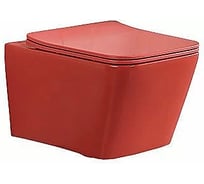 Унитаз подвесной безободковый Santi Line система смыва Tornado (красный матовый) SL-5007T-MR