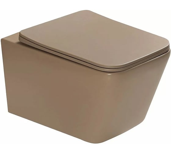 Унитаз подвесной безободковый Santi Line система смыва Tornado (светло-коричневый матовый SL-5007T-KH 1