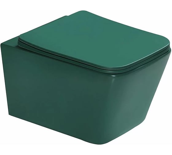 Унитаз подвесной безободковый Santi Line система смыва Tornado (зелёный матовый) SL-5007T-G 1