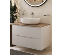 Тумба c раковиной подвесная белая со столешницей под дерево BOND T09805-S01500