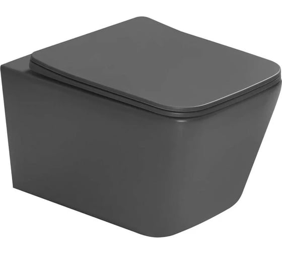 Подвесной унитаз Santi Line безободковый, тёмно-серый матовый SL-5007DG 1