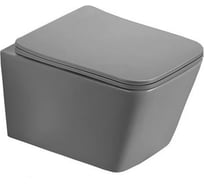 Подвесной унитаз Santi Line безободковый, система смыва Tornado (cветло-серый матовый) SL-5007T-MG