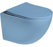 Подвесной унитаз Santi Line безободковый, система смыва Tornado (голубой матовый) SL-5005T-BL