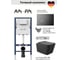 Комплект AM.PM I012709.0138 PrimeFit инсталляция для унитаза с клавишей PrimeFit L, черный матовый + Унитаз Long 520х370 безободковый, Vortex (Торнадо), сиденье Soft-Close, черный матовый, квадрат I012709.0138QV2140 2
