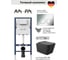 Комплект AM.PM I012709.0151 PrimeFit инсталляция для унитаза с клавишей PrimeFit L, хром глянц + Унитаз Long 520х370 безободковый, Vortex (Торнадо), сиденье Soft-Close, черный матовый, квадрат I012709.0151QV2140 2