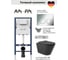 Комплект AM.PM I012709.0151 PrimeFit инсталляция для унитаза с клавишей PrimeFit L, хром глянц + Унитаз Long 525х360 безободковый, Vortex (Торнадо), сиденье Soft-Close, черный матовый, конус I012709.0151CV2140 2