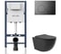 Комплект AM.PM I012709.0138 PrimeFit инсталляция для унитаза с клавишей PrimeFit L, черный матовый + Унитаз Long 525х360 безободковый, Vortex (Торнадо), сиденье Soft-Close, черный матовый, овал I012709.0138OV2140 1