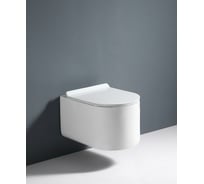 Унитаз подвесной Alcora Neo Tornado безободковый с сиденьем DPL, e-off, slim, lift, белый TH6418