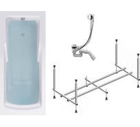 Комплект Акриловая ванна TIMO HELLA1575 150_75_63+Каркас + Слив-перелив HELLA1575-KT15-SPV1505