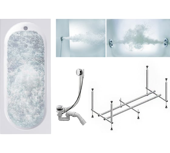 Гидромассажная ванна Timo 170х70 ROHA1770 с гм спины ROHA1770-KT17-SPV1505-T-CM-T-BM