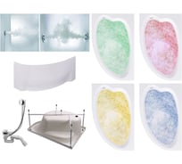 Гидромассажная ванна Timo 160х100 IVA1610L с гм спины хромотерапией и экраном IVA1610L-KTIVA16-SPV1505-T-CM-T-BM-T-CT-FPIVA16L