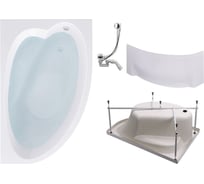 Ванна 4в1 Timo IVA 160х100: ванна, каркас, сифон, панель IVA1610R-KTIVA16-SPV1505-FPIVA16R