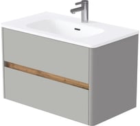 Тумба 1Marka Mona 80П (810х520х460) 2я агатовый серый раковина Ц0000043672