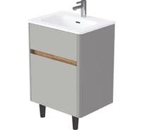 Тумба 1Marka Mona 60Н (610х890х460) 2я агатовый серый раковина Ц0000043662