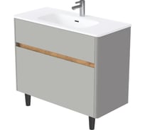 Тумба 1Marka Mona 100Н (1010х890х460) 2я агатовый серый раковина Ц0000043674