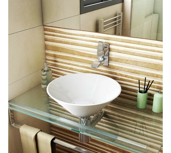 Раковина Teymi D42 artceramic, накладная, с керамической крышкой, белая 00-00256788