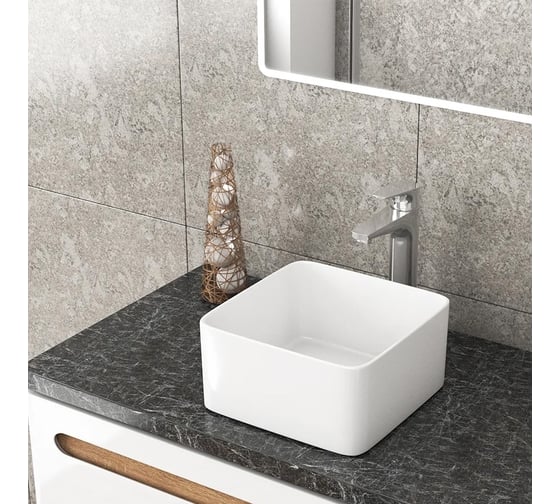 Раковина Teymi Helmi Mini 24 artceramic, накладная, белая 00-00256778