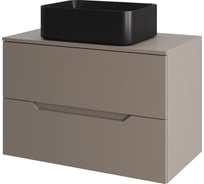 Тумба с раковиной подвесная Orange Line, 70 см, латте/чёрный Li-70TuLMDF+B02-460MB