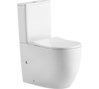 Унитаз напольный безободковый IBERICA BLANCA BILBAO TORNADO, тонкое сиденье дюропласт, soft close IB.BLB.124.1B1